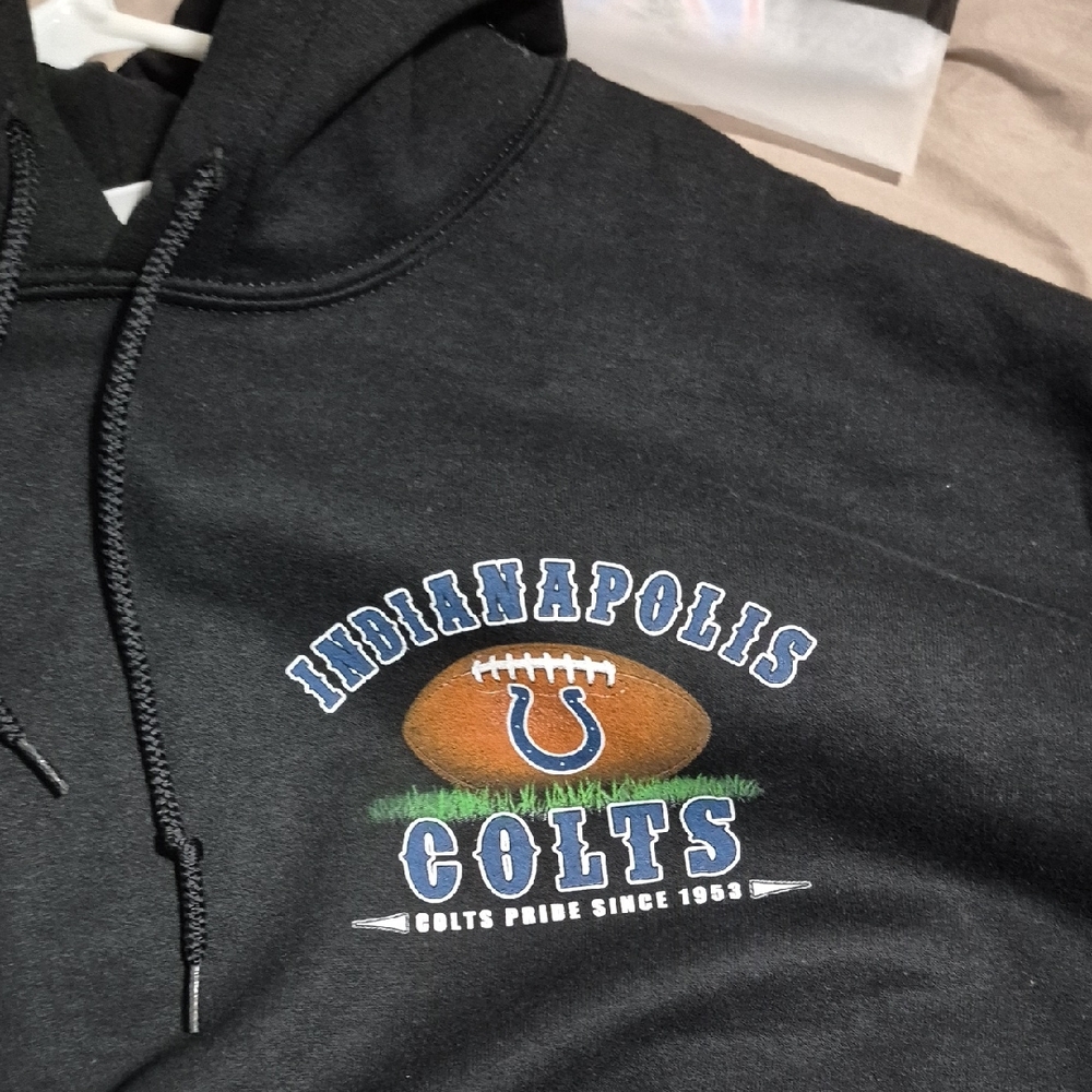 Majestic Indianapolis Colts Black Crewneck Sweatshirt with Graphic Logo